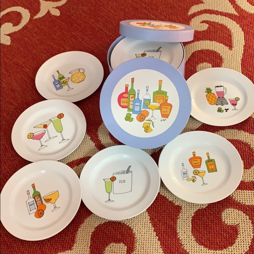 2 sets of 6 margarita theme Hors D’oeuvres plates